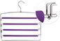 4 Floors Sponge Non-Slip Multi-Layer Pants Rack, Multi-Function Stainless Steel Pants Rack, Hangers, Cloth Rack, Space Saving, Wardrobe, Pants Vertical Hanger, Multi-Layer Hanger (Purple)