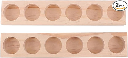 EXCEART Essential Oil Display Stand 6 Slots Organizer Rack Wooden Shelf Compact Storage Holder for Essential Oil Bottles Perfume Nail Polish Desktop