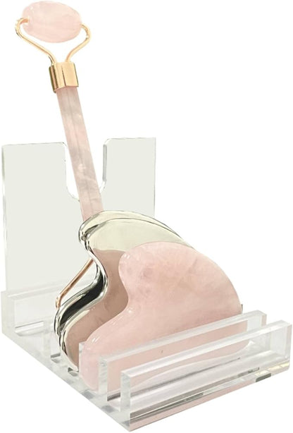 YeeBeny Gua Sha and Facial Roller Holder - Acrylic Facial Tool Stand, Skincare Organizer, Small Storage Container, Bathroom Storage, Durable and Hygienic