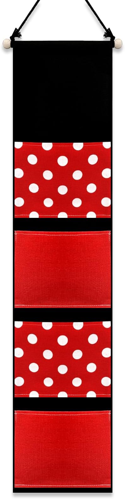 Ohjijinn Fish Extenders Cruise Gifts Hanger with 4 Pockets Canvas Fish Extenders Hanger Easily Customize Cruise Door Decorations for Gift Exchanges (Red and White)