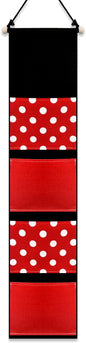 Ohjijinn Fish Extenders Cruise Gifts Hanger with 4 Pockets Canvas Fish Extenders Hanger Easily Customize Cruise Door Decorations for Gift Exchanges (Red and White)
