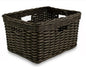 The Basket Lady Rectangular Deep Wicker Storage Basket, Medium, 16 in L x 12 in W x 9 in H, Antique Walnut Brown