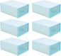 Gatuida Plastic Shoe Box Organizer 6-Piece Stackable Drawer-Type Storage Container for Shoes Dustproof and Easy Access for Closet Organization