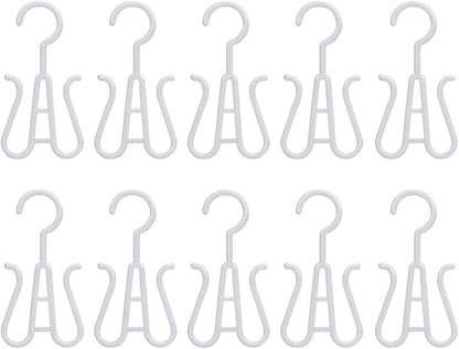 LIOOBO Double Hook Shoe Hanger for Closet Shoe Organizer and Slippers Drying Lightweight Plastic Storage Hook for Home Kitchen and Bicycle Use 10 Pieces