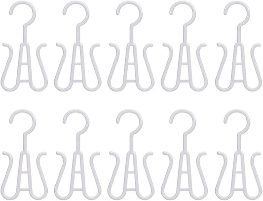 LIOOBO Double Hook Shoe Hanger for Closet Shoe Organizer and Slippers Drying Lightweight Plastic Storage Hook for Home Kitchen and Bicycle Use 10 Pieces