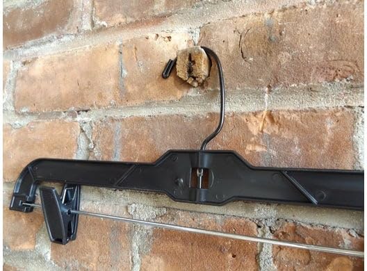NAHANCO 14” Heavy Weight Plastic Skirt/Pant Hangers with Black Hook and Black Plastic Clips, Pack of 100