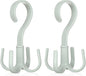 2PCS Rotating Handbag Hanger, Scarf Tie Rack Hooks Hoodie Hanger 360 Degree Rotating Closet Organizers with 4 Claws Multifunctional Closet Handbag Hook Scarf Hanging (Green)
