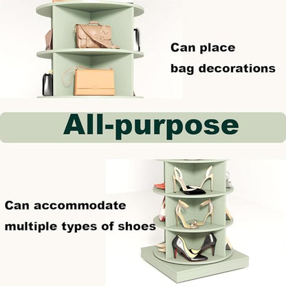 HomVent Rotating Shoe Rack, 6-Tier Spinning Shoe Rack Tower, Free Standing 360° Revolving Shoe Organizer Shoe Storage Shelf Hold Over 24 Pairs Shoes for Entryway Living Room