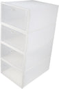 4pcs Sturdy Transparent Plastic Shoe Storage Box Multifunctional Household Organizer Stackable Design for Efficient Shoe Space Management