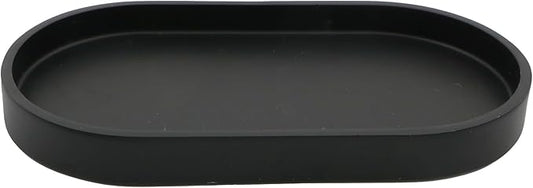 Elegant Resin 9x5 Guest Tray for Home Decor, Versatile for Kitchen, Bathroom, or Vanity, Decorative Tray for Organizing Accessories, Matte Black