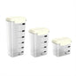 3-Piece Airtight Storage Set - 1200ml+2000ml+2800ml with Handheld Design, BPA-Free Food-Grade, Stackable Organizers for Flour, Grains, Oats, Pasta, Pet Food (Cream Yellow)