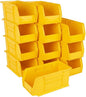 Hudson Exchange 11" x 5-1/2" x 5" (12 Pack) Plastic Stackable Storage Bin and Hanging Container, Yellow