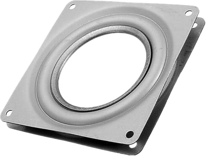 4 Inch Lazy Susan Hardware Square Metal 360˚ Turntable Bearings, Silver 300lbs Capacity Steel Ball Bearing Rotating Serving Tray Plate for Kitchen Cabinet, Craft Project, Monitor(4 Pack)