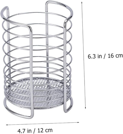 SHOWERORO Stainless Steel Chopstick Storage Holder and Drainage Basket for Home Silver Utensil Organizer for Kitchen Counter Ideal for Drying Chopsticks and Flatware
