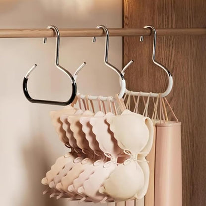 Durable Steel Hangers: Maximize Closet Space with Versatile Storage, Non-Slip Stainless Steel Clothes Rack Organizer for Hats, Ties, Scarves, Clothes (5, White)