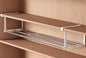 Expandable Shoe Rack Closet Hanging Organizer 20.08''-37.4'' Metal Adjustable Under Cabinet Storage Shelf Space Saving for Kitchen Pantry Room Dorm, Silver + White, 1 Pack