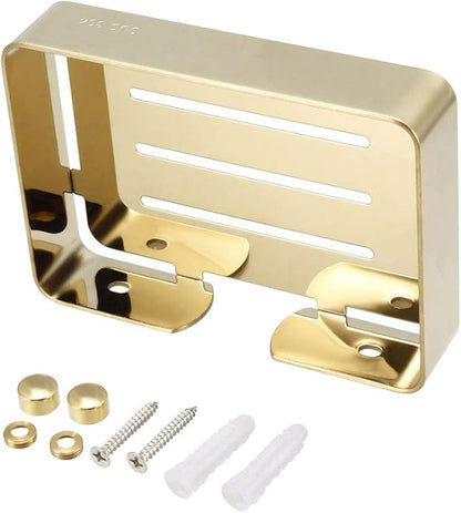 uxcell Soap Dish Holder Saver SUS304 Stainless Steel Wall Mounted Tray with Installation Kits Golden for Shower Bathroom Tub and Kitchen Sink