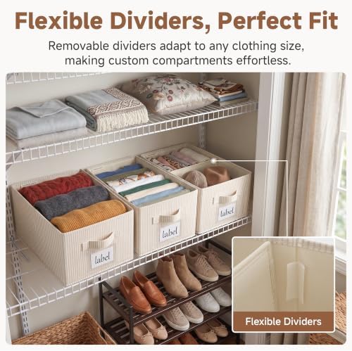 StorageWorks Closet Shelf Organizer Bins with Divider, 9¾"Lx16 Wx6¾H - Image 3