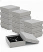 Rocutus Jewelry Gift Boxes for Necklace, Earring, Ring - Cotton Filled Cardboard Paper Jewelry Box Gift Cases for Wedding, 12 Pack Engagement, Gift Packaging, Luxury Jewelry Box, Ring Box (Grey)