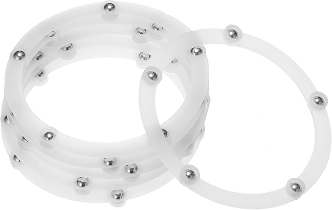 MECCANIXITY 3.5inch Rotating Swivel Stand with Steel Ball Bearings Annular Lazy Susan Base Turntable for Kitchen Corner Cabinets, 88 x 72mm White Pack of 6