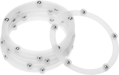 MECCANIXITY 3.5inch Rotating Swivel Stand with Steel Ball Bearings Annular Lazy Susan Base Turntable for Kitchen Corner Cabinets, 88 x 72mm White Pack of 6