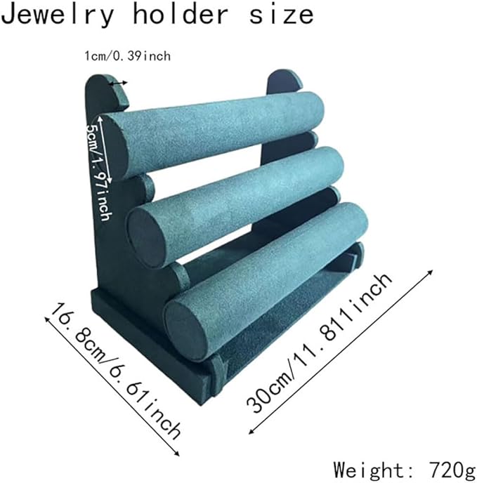 Flannelette Bracelet Display Stand,Jewelry Bracelet Necklace Rack Display Holder (green)