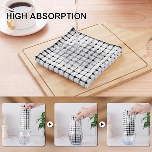 Kitinjoy Cotton 8 Pack Terry Kitchen Dish Cloths, Multi-Colored - Image 3