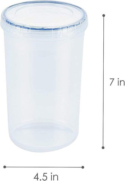 LOCK & LOCK Easy Essentials Twist Food Storage lids/Airtight containers, BPA Free, Tall-44 oz-for Pasta, Clear