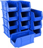 Hudson Exchange 11" x 5-1/2" x 5" (12 Pack) Plastic Stackable Storage Bin and Hanging Container, Blue