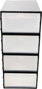 Thickened Plastic Shoe Box Set 4pcs with Black Frame Waterproof Dustproof Home Shoe Organizer Storage Container for Women’s