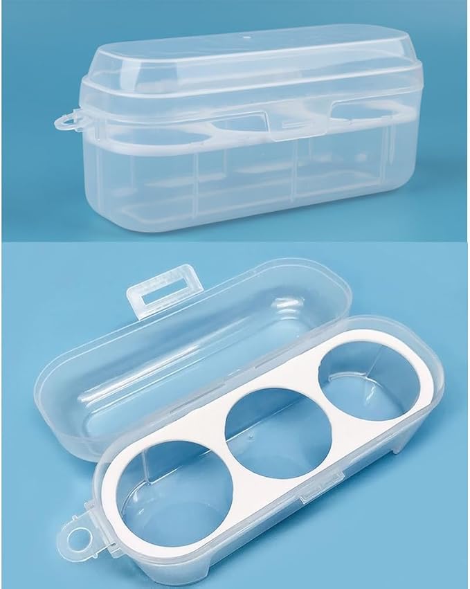 2 Pack Makeup Sponge Holder 3 Slot Container Beauty Sponge Case Powder Puff Storage Organizer Hard Protective Carrying Box Carrier for Beauty Makeup Blenders Set Blending Egg Travel Cosmetic