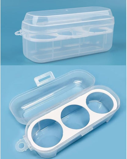 2 Pack Makeup Sponge Holder 3 Slot Container Beauty Sponge Case Powder Puff Storage Organizer Hard Protective Carrying Box Carrier for Beauty Makeup Blenders Set Blending Egg Travel Cosmetic