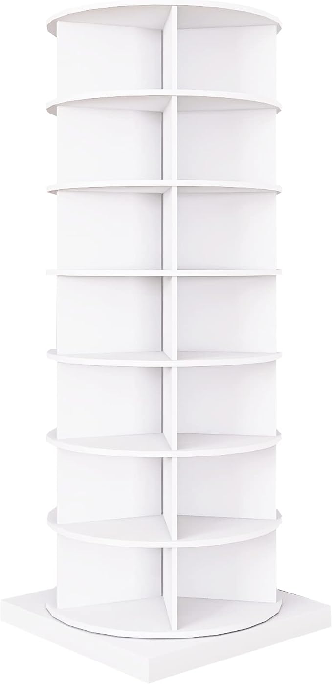 Rotating Shoe Rack Tower, 7-Tier Spinning Shoe Rack, Free Standing 360° Revolving Shoe Organizer Rotating Vertical Shoe Rack Can Hold 28 Pairs of Shoes for Entryway Living Room Hallway