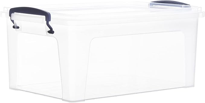Superio Small Storage Bins with Lids - Clear Boxes for Organizing, Stackable Plastic Containers - BPA Free, Non-Toxic, Odor Free, Organizer for Home, Office, Dorm(2 Pack, 11 Qt)