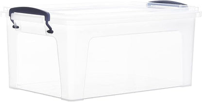 Superio Small Storage Bins with Lids - Clear Boxes for Organizing, Stackable Plastic Containers - BPA Free, Non-Toxic, Odor Free, Organizer for Home, Office, Dorm(2 Pack, 11 Qt)