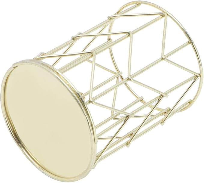 Tissting Gold Cutlery Basket Organizer 3.3×4.3in/8.4×10.9cm, Hollow Metal Utensil Holder for Spoon Fork Chopsticks, Kitchen Tableware Storage Caddy, Countertop Accessory