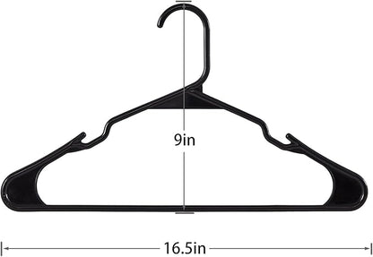 VECELO 50 Pack Plastic Hangers, Space-Saving Clothes Hangers with Shoulder Notches for Straps, Durable Non-Slip Hangers for Closet, Ideal for Shirts, Dresses, Coats, Pants,Suits
