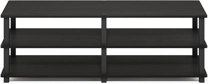 Furinno TURN-S-TUBE Shoe Rack, 3-Tier Wide Shoe Organizer, Open Shelf Rectangular Shoe Storage Rack, 11.6 x 47.2 x 15.4, Toolless Assembly, for Closet Entryway, Office, Garage, Espresso
