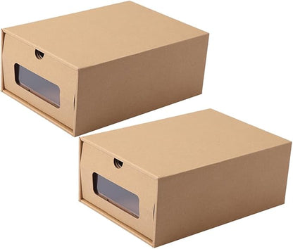 Alipis 2pcs Large Thick Drawer-style Shoes Box Paper Storage Container 30x21cm for Closet Organization and Home Storage