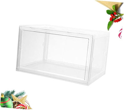 ABOOFAN Shoe Storage Box with Dustproof Design, Buckle-connected Modular Shoe Organizer, Sturdy Stackable Plastic Container for Home Closet Use