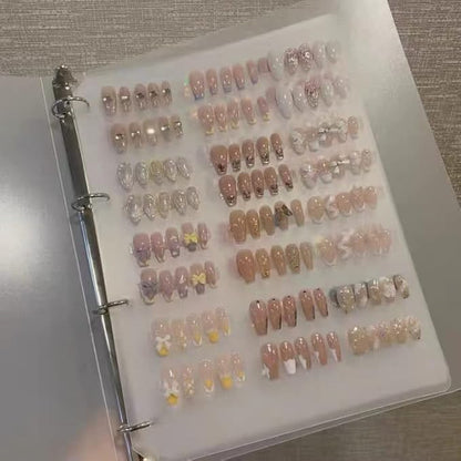 Press On Nail Organizer,Press On Nail Packaging,Removable Loose-Leaf Storage Book for Fake Nail,Nail Display (A4(12.6*10*1.37 inch)