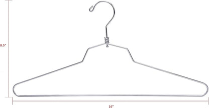 16" Quality Metal Hangers, 30-Pack, Swivel Hook, Stainless Steel Heavy Duty Wire Clothes Hangers, Heavy-Duty Clothes, Jacket, Shirt, Pants, Suit Hangers (30, 16" inch)