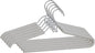 Spring Fever Foam Padded Clothes Hangers with Hooks - Sponge Non Slip Chrome Plating Heavy Duty Space Saving Open Ended for Women Men Pants Coat Green-Grey 5 Pack