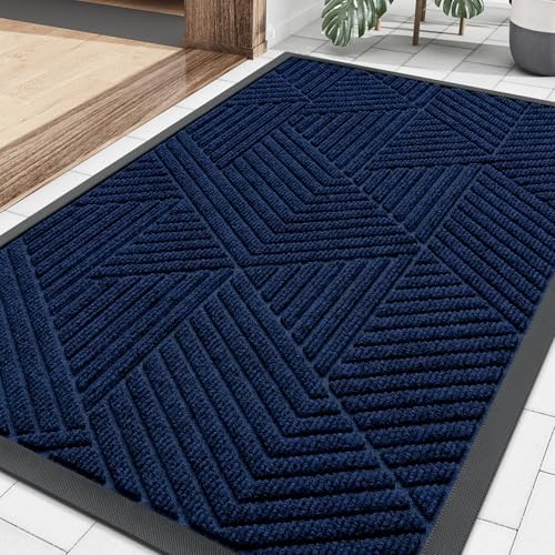 Smiry Front Door Mat Outside Entrance, Low Profile Rubber Doormat, 29.5x17 by Smiry