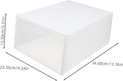 4pcs Sturdy Transparent Plastic Shoe Storage Box Multifunctional Household Organizer Stackable Design for Efficient Shoe Space Management