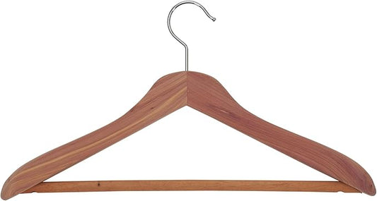 Household Essentials CedarFresh Deluxe Cedar Coat Hanger with Fixed Bar, Red,natural