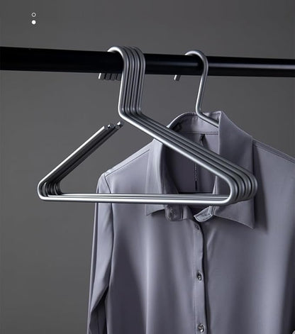 Premium Matte Titanium Gray Aluminum Coat Hangers 10 Piece Set, 16.5” Extra Smooth & Durable Metal Shirt Dress Hanger,Aluminum Alloy Hanger,Clothing Support,Clothing Hang