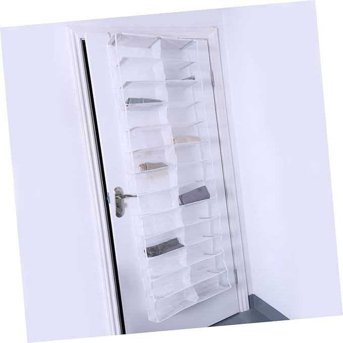 over the Door Shoe Organizer with 26 Large Pockets Hanging Storage Rack for Shoes Slippers Belts Scarves Closet Space Saver 21.65X6.29X1.96 Inch