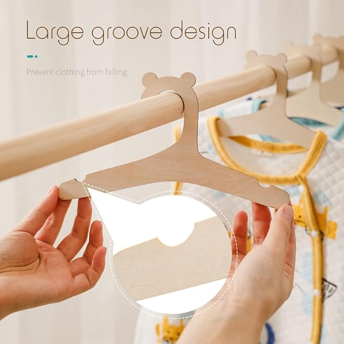 Newborn Hangers for Baby Clothes,Baby Children Wooden Hangers for Clothes Hangers - 30 Pcs Set (9 inches)