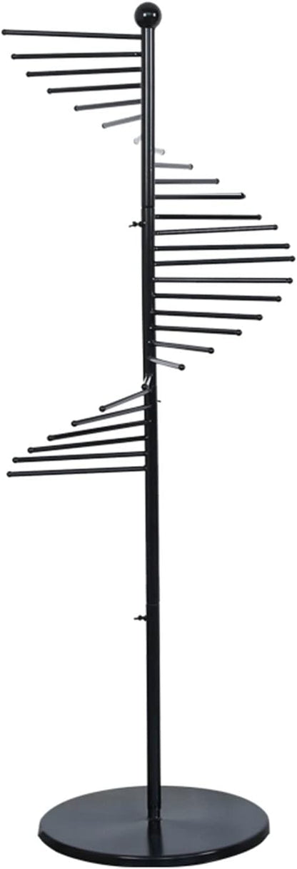 Floor-Standing Metal Spiral Scarf Display Stand, Creative Clothing Store Silk Scarf Shawl Storage Rack, Multi-Purpose Pants Rack Belt/tie Organizer Hanger Holder, Accessory Organizer Rack